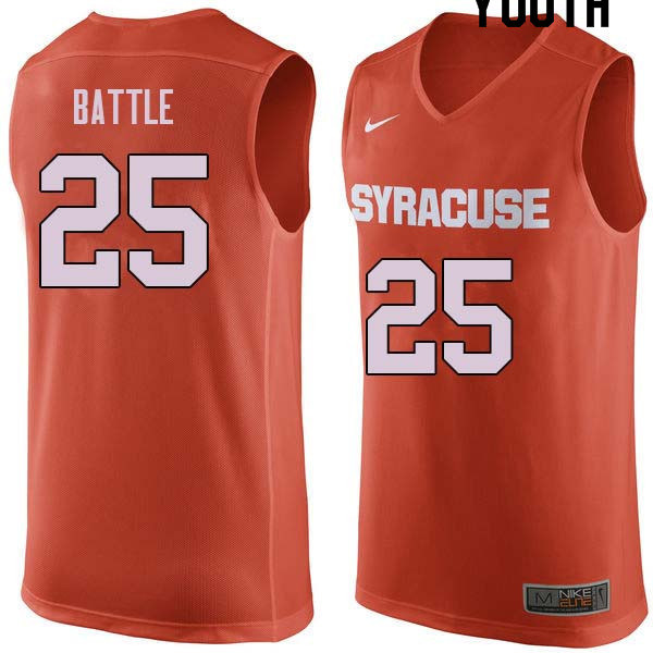 Youth #25 Tyus Battle Syracuse Orange College Basketball Jerseys Sale-Orange